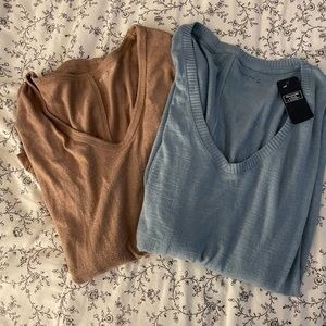 TWO ABERCROMBIE & FITCH VNECK SWEATERS